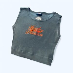 Harley-Davidson Corpus Christi Women’s Embroidered Crop Top Light Blue, Size XL